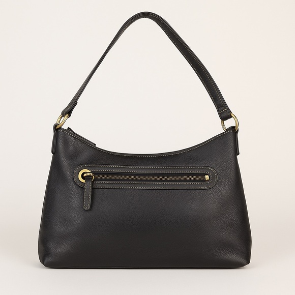 Cole Haan Handbags - Cole Haan Brown Leather Shoulder Bag with Brass Hardware